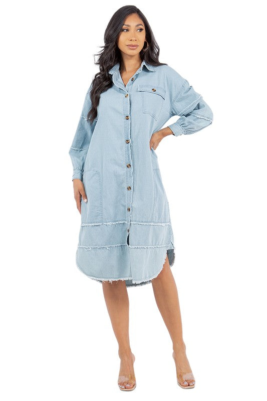 SEXY SUMMER DENIM SHIRT DRESS