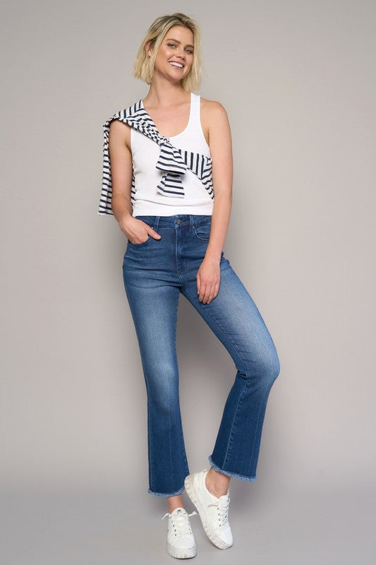 HIGH RISE CROP BOOT JEANS