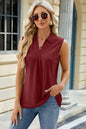 Eyelet Johnny Collar Tank