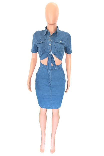 SEXY FASHION DENIM DRESS