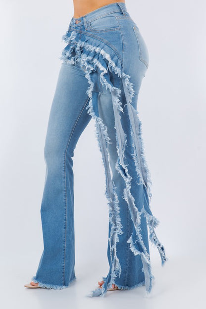 Frayed Boot Cut Pants