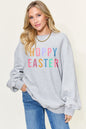Simply Love Full Size  HOPPY EASTER Drop Shoulder Oversized Sweatshirt