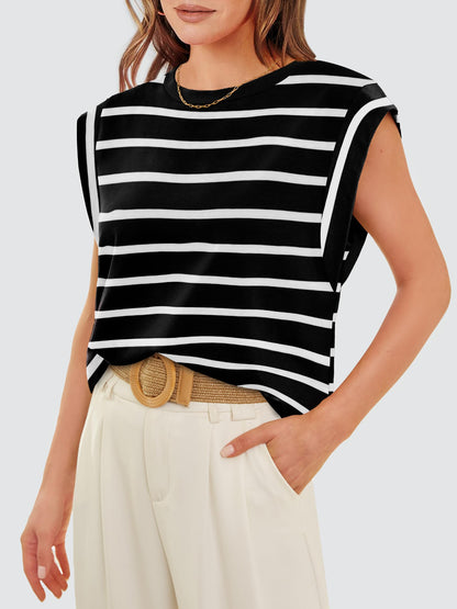 Striped Round Neck Tank