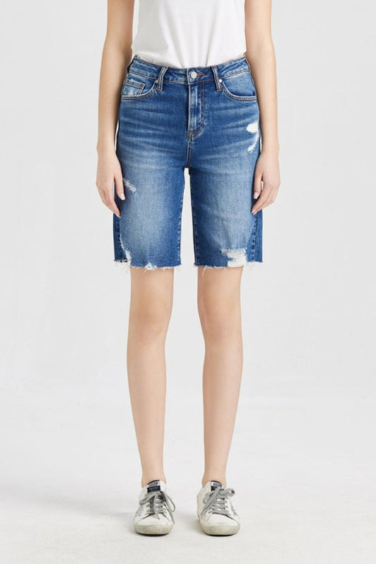 BAYEAS Full Size Super High Rise Denim Bermuda Shorts