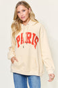 Simply Love Full Size PARIS Long Sleeve Drawstring Hoodie