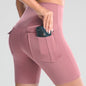 Wide Waistband Sports Shorts With Pockets