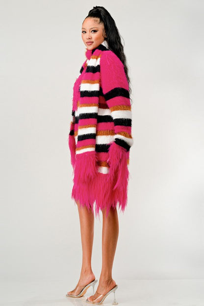 Athina Fuzzy Striped Sweater