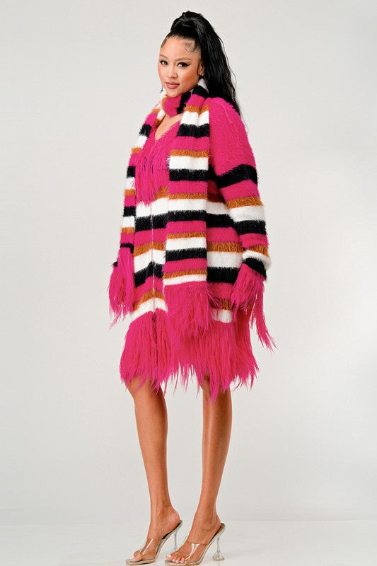 Athina Fuzzy Striped Sweater