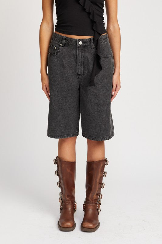 DENIM BERMUDA SHORTS WITH POCKETS