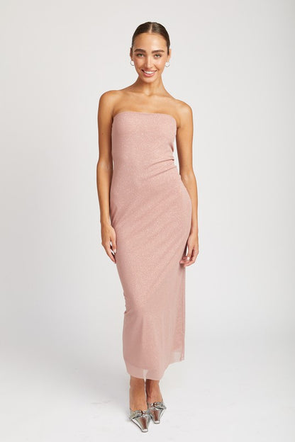 GLITTER MAXI TUBE DRESS