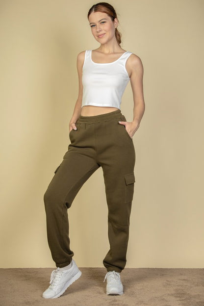 Side Pocket Drawstring Waist Sweatpants