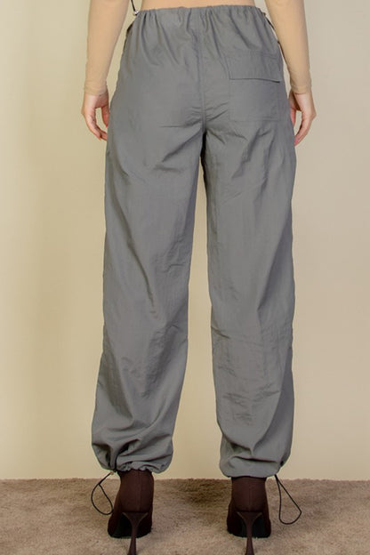 Drawstring Waist Parachute Pants