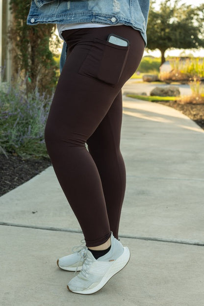 FULL LENGTH  Brown Solid Leggings