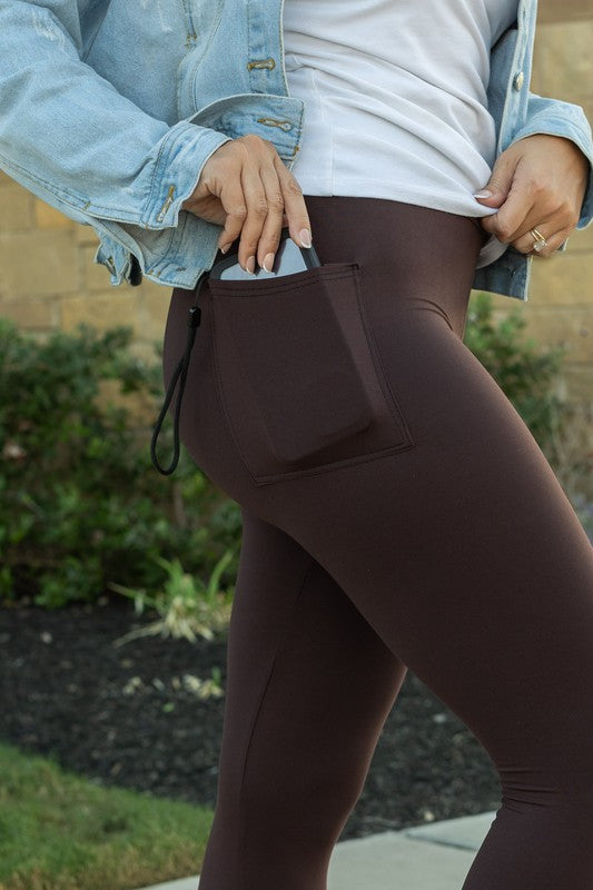 FULL LENGTH  Brown Solid Leggings