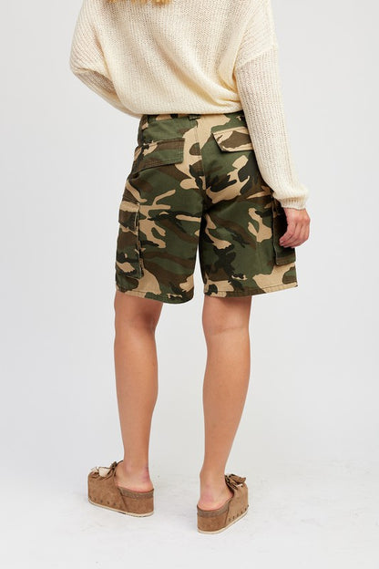 CAMO BERMUDA CARGO SHORTS