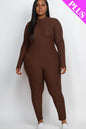 Plus Size Mock Neck Jumpsuit