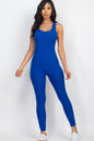 Ribbed Scoop Neck Bodycon Jumpsuit