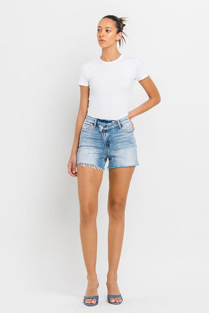 High Rise Criss Cross Shorts