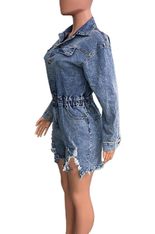 WOMEN FASHION DENIM ROMPERS