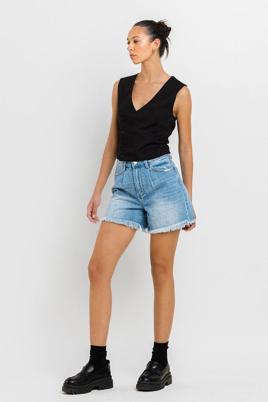 Super High Rise Pleats Shorts