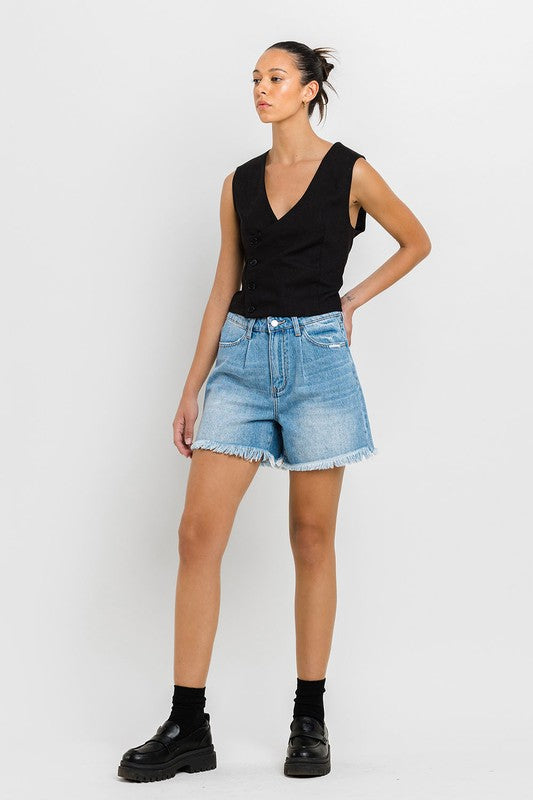 Super High Rise Pleats Shorts