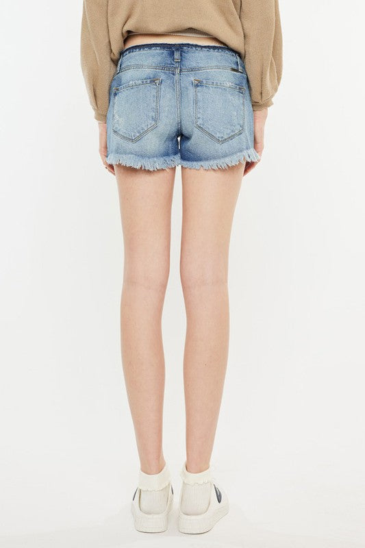 Low Rise WB Detail Button Down Shorts Jeans