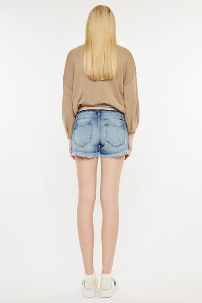 Low Rise WB Detail Button Down Shorts Jeans