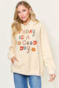 Simply Love Full Size Letter Graphic Long Sleeve Hoodie