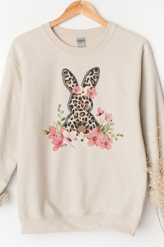 Easter Leopard Bunny Graphic Sweatshirt