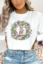 Easter Bunny Wreath Graphic Sweatshirt