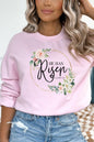 Easter He Has Risen Floral Circle Sweatshirt