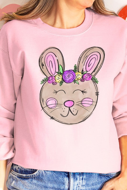 Easter Bunny Face Graphic Sweatshirt