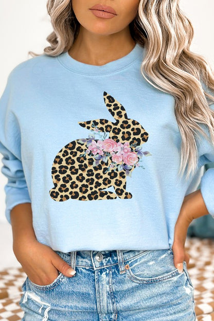 Easter Leopard Bunny Graphic Sweatshirt