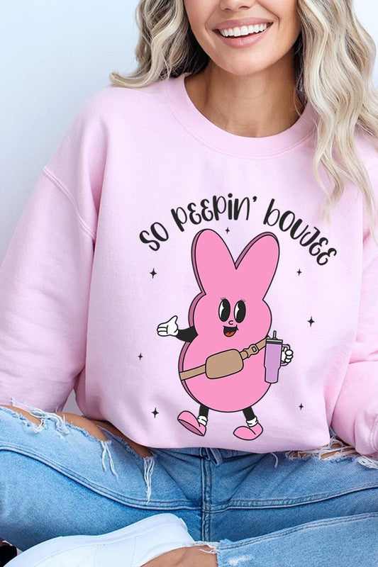 Peepin Tumbler Bunny Graphic Fleece Sweatshirts