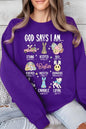 God Says I am Christian Graphic Fleece Sweatshirts