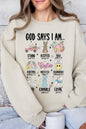 God Says I am Christian Graphic Fleece Sweatshirts