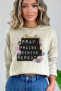 Religious Pray Praise Rewind Repeat Sweatshirt