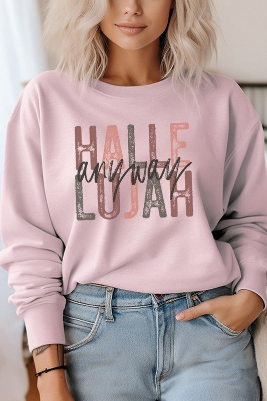 Religious Hallelujah Always Graphic Sweatshirt