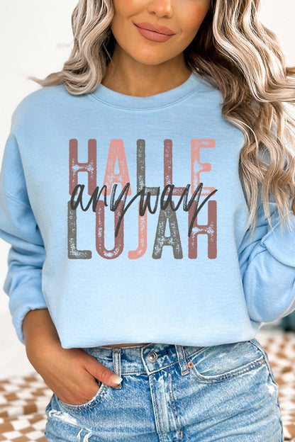 Religious Hallelujah Always Graphic Sweatshirt