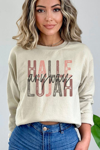 Religious Hallelujah Always Graphic Sweatshirt