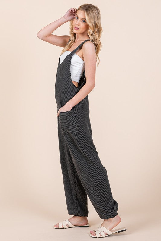 Textured Rib Overalls