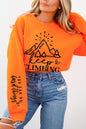 Climbing Faith Sleeve Graphic Fleece Sweatshirts