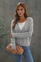 Cable-Knit Button Up Dropped Shoulder Cardigan