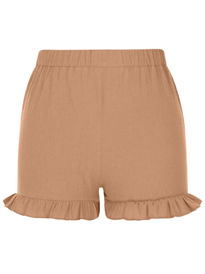 Frill Elastic Waist Shorts