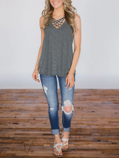 High-Low Striped Tank