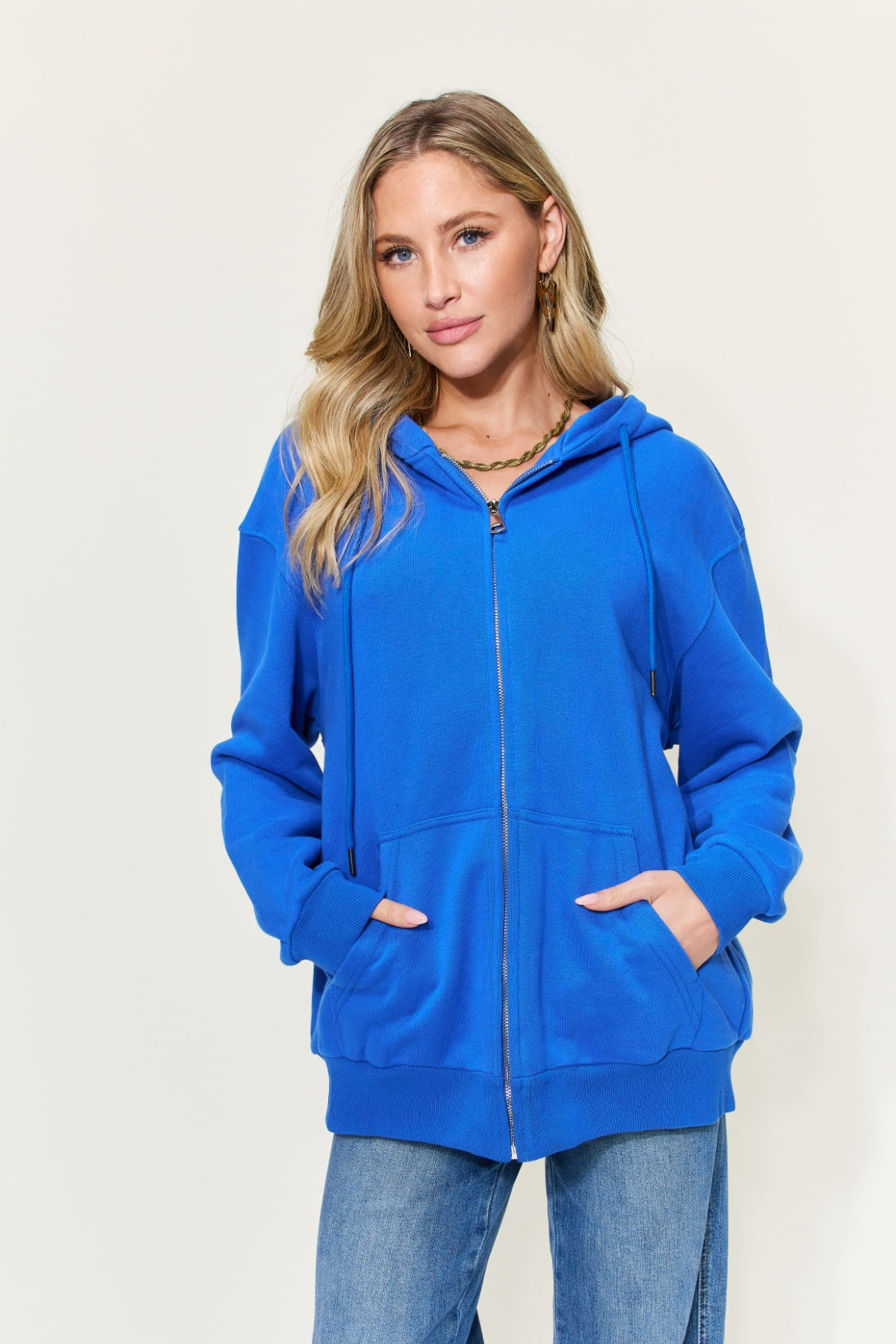 Simply Love Full Size GROW YOUR OWN WAY Graphic Zip-Up Hoodie with Pockets