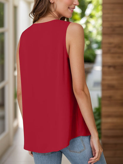 Full Size Ruched V-Neck Tank