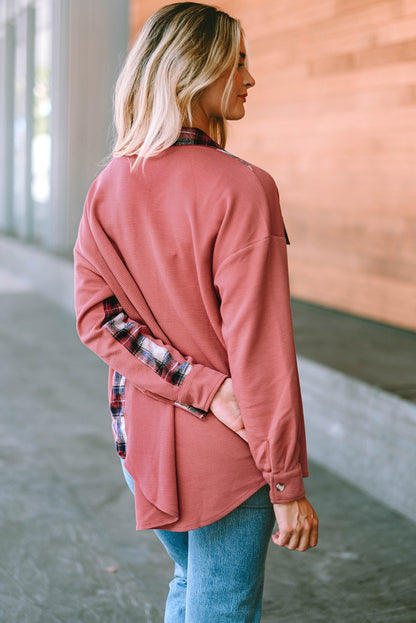 Plaid Button Down Collared Jacket