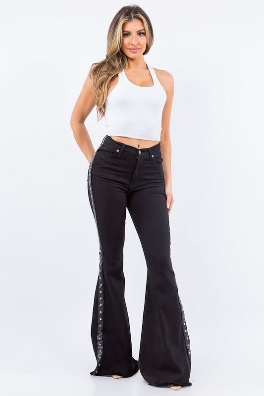 Rodeo Bell Bottom Jean in Black- 32" inseam