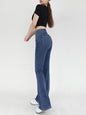 Wide Waistband Bootcut Jeans with Pockets